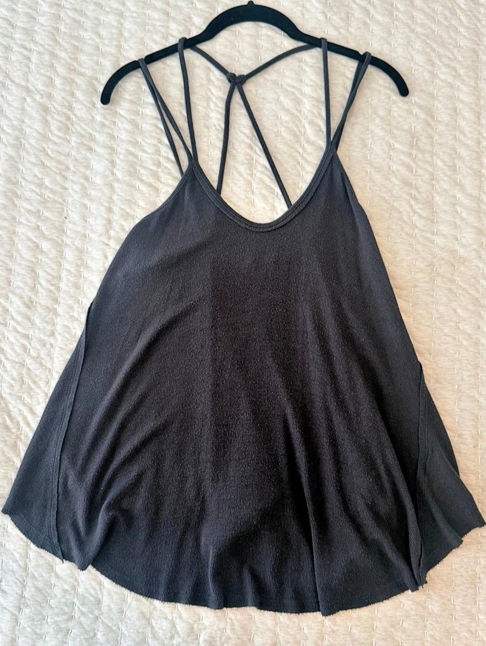 We The Free Karri Swing Tank Black Strappy Tank Top Large